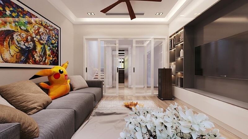 Thiết kếbố trí nội thất phòng khách phong cách hiện đại tại biệt thự Starlake Tây Hồ Bố trí nội thất phòng khách ấn tượng