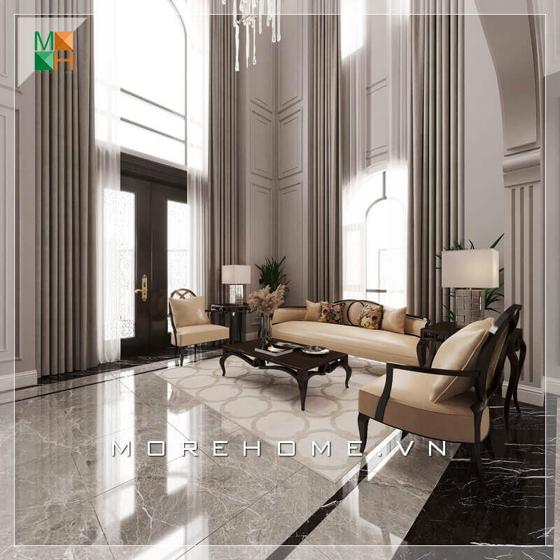 Với một không gian phòng khách nguy nga và rộng rãi thì mẫu bàn óc chó ghế sofa bọc da chân gỗ tự nhiên cao cấp là sự lựa chọn phù hợp nhất khiến căn phòng khách trở nên sang trọng và đẳng cấp hơn bào giờ hết. Danh sách các cách trang trí phòng khách sang trọng nhất