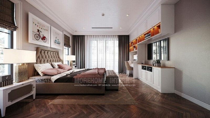 Thiết kế nội thất phòng của con đẹp, sang trọng nhưng không kém nét sinh động, đáng yêu. Thiết kế nội thất