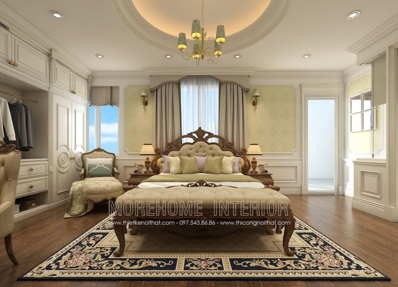 Thiết kế phòng ngủ biệt thự tân cổ điển