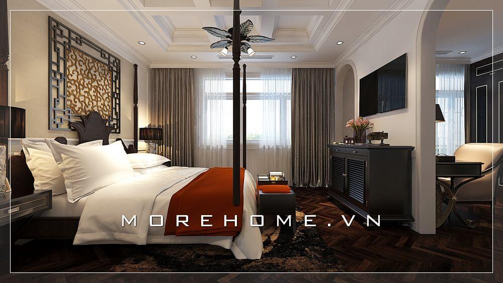 Thiết kế phòng ngủ biệt thự tân cổ điển