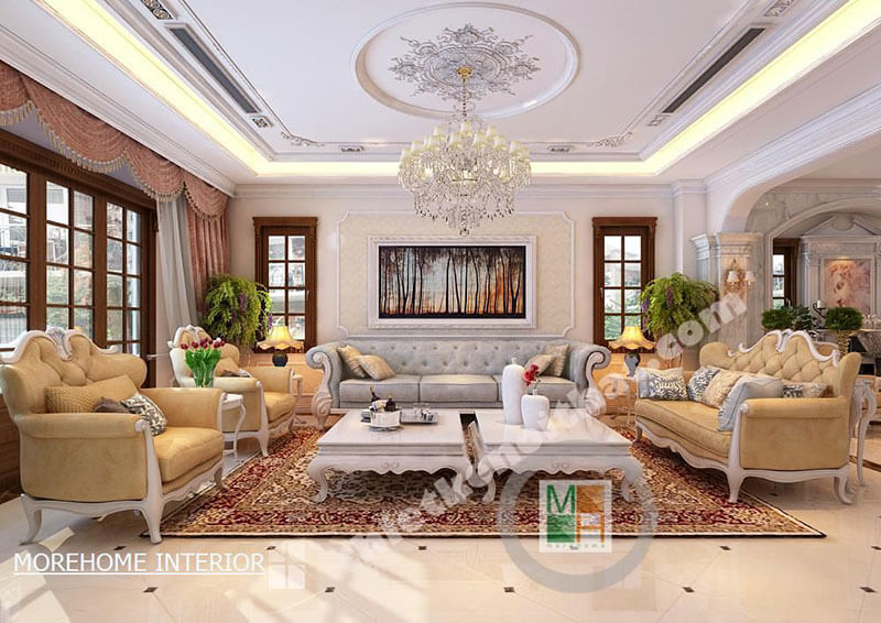 Thiết kế nội thất phòng khách sang trọng, cao cấp tại biệt thự Quảng Ninh Chiêm ngưỡng BST các mẫu bày trí phòng khách đẹp và tinh tế