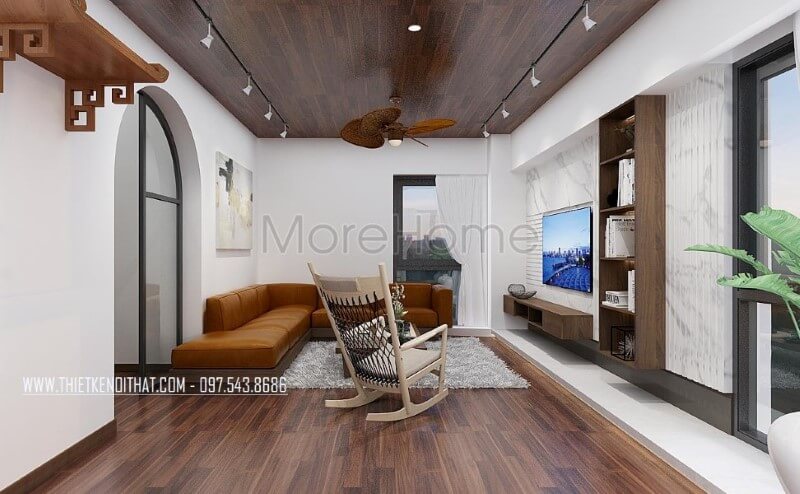 Phong cách thiết kế sang trọng với sắc cam nổi bật tạo nên không gian hiện đại, trẻ trung cho phòng khách biệt thự, nhà phố. BST thiết kế phòng khách phong cách đa dạng