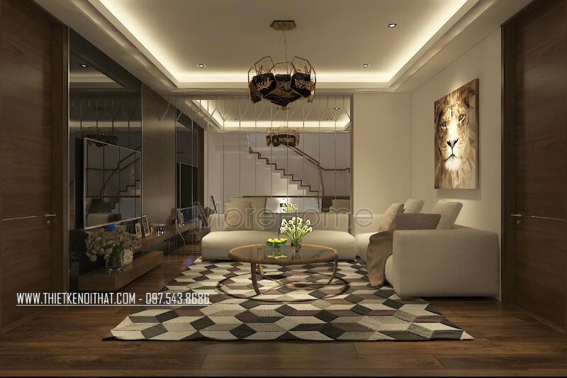 Thiết kế nội thất gỗ phòng khách đẹp, hiện đại cho nhà phố Gardenia Top 20 mẫu thiết kế phòng khách hot nhất hiện nay