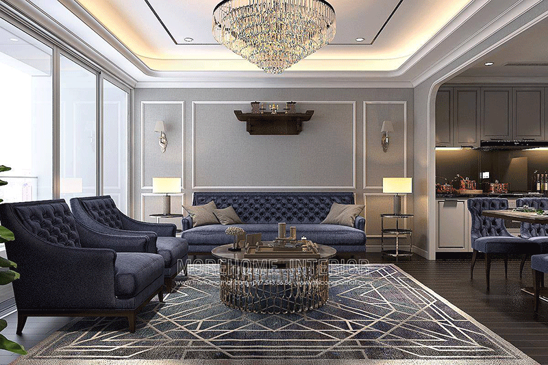 Nội thất phòng khách sang trọng ấn tương với bộ sofa màu tím mới lạ Xem ngay các mẫu thiết kế phòng khách sang trọng nhất hiện nay