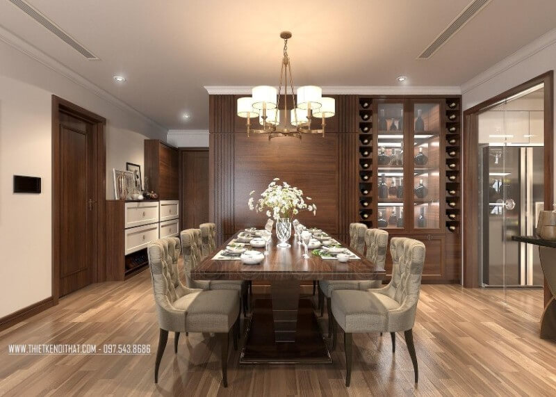 Nội thất phòng ăn chung cư phong cách tân cổ điển đầy lạ mắt và ấn tượng Thiết kế chung cư