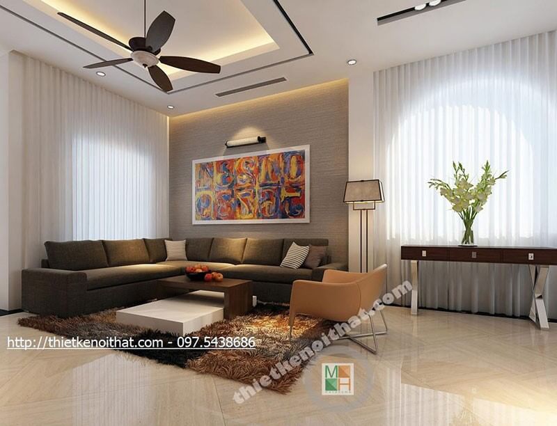 Thiết kế nội thất phòng khách hiện đại tại biệt thự Huyndai Hillstate tổng hợp các mẫu thiết kế phòng khách ấn tượng và độc đáo