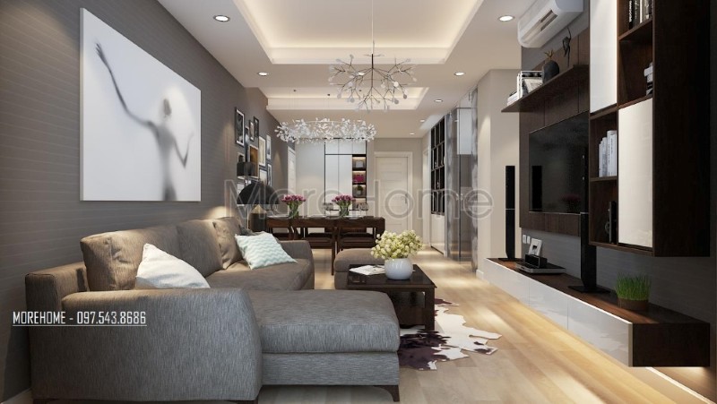 Mẫu thiết kế nội thất phòng khách chung cư hài hòa và ấn tượng Thiết kế phòng khách đẹp