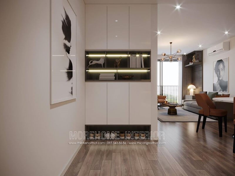 Tủ để đồ hiện đại đẹp cho phòng khách chung cư Phòng khách chung cư hiện đại, đẹp và đẳng cấp