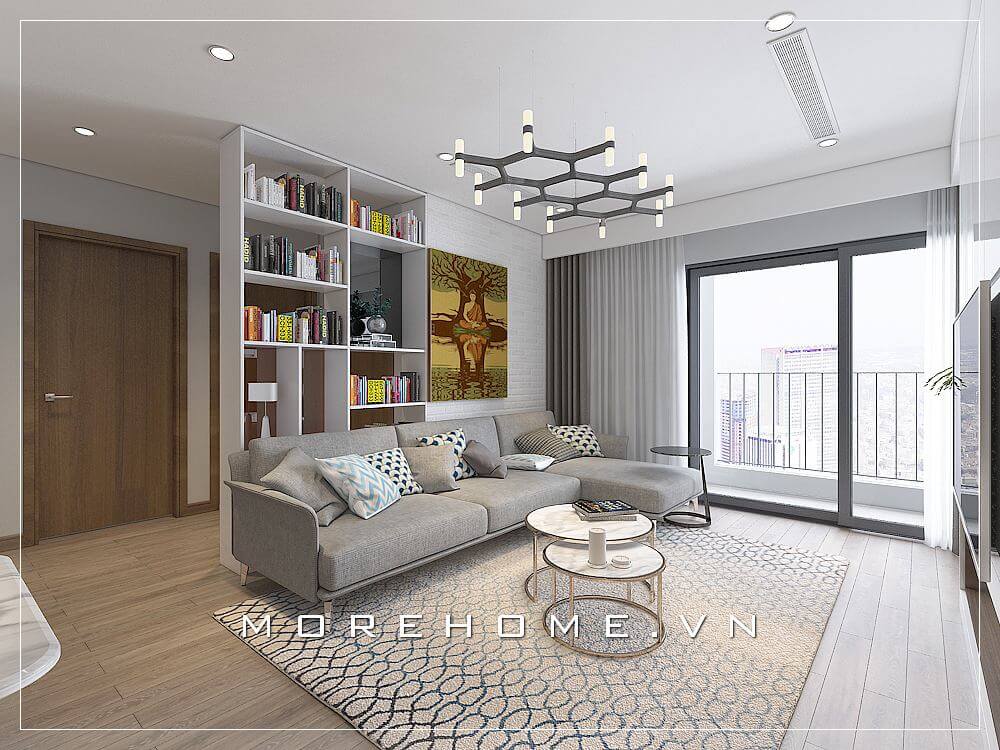 Thiết kế phòng khách chung cư ấn tượng với đường nét thiết kế đầy tính thẩm mỹ và nhẹ nhàng.thiết kế phòng khách chung cư