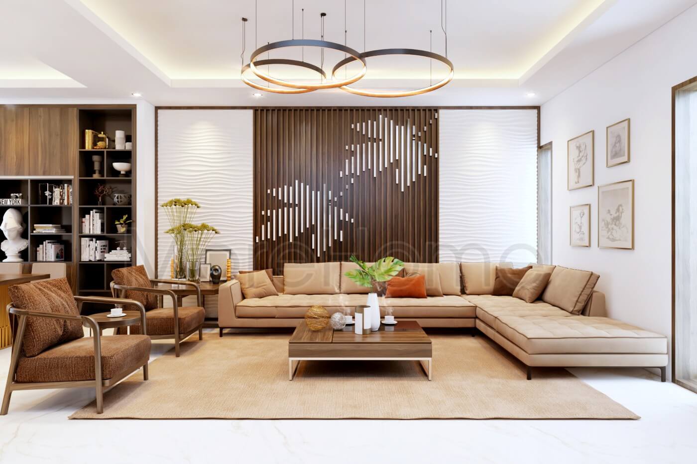 Thiết kế nội thất gỗ đẹp cho phòng khách sang trọng hút mắt khi bước vào cửa nhà Thiết kế phòng khách