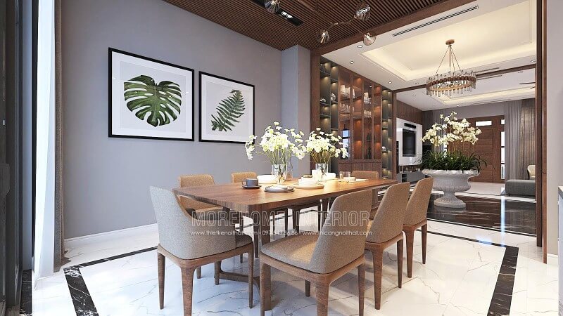Bàn ăn gỗ óc chó nguyên khối cao cấp với đường vân đẹp mắt, sắc trầm độc đáo đang trở thành xu hướng trang trí phòng ăn ấn tượng nhất hiện nay. Thiết kế nội thất