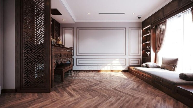 Trang trí nội thất phòng thờ phong thủy đẹp, trang trọng. Thiết kế nội thất