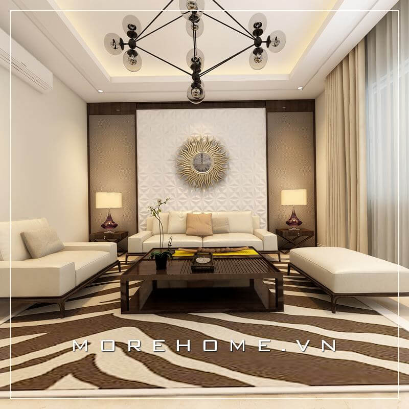 Thiết kế nội thất phòng khách phong cách gỗ Việt sang trọng, ấm cúng thể hiện đẳng cấp của gia chủ Thiết kế chung cư