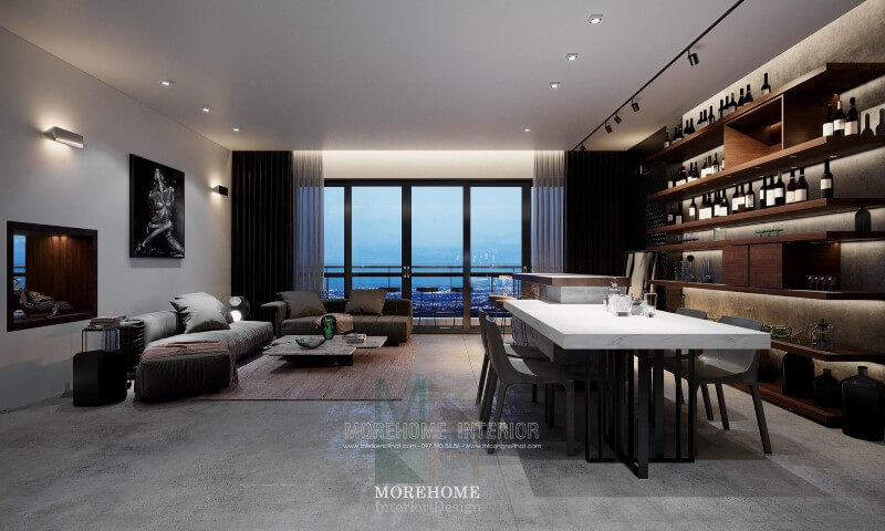 Nội thất phòng ăn chung cư cao cấp được lựa chọn theo lối thiết kế hiện đại Mẫu nội thất chung cư đẹp