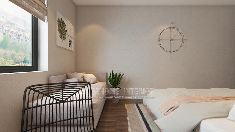 Ghế đôn sofa dài màu ghi thư giãn với thiết kế đơn giản nhưng êm ái sẽ là lựa chọn tuyệt vời cho phòng ngủ hiện đại. Mẫu nội thất biệt thự đẹp