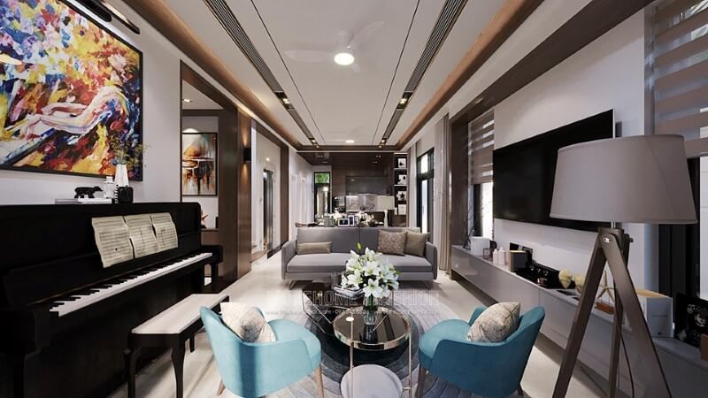 Mẫu sofa gỗ óc chó với tông màu nâu trầm hiện đại tăng thêm tính thẩm mỹ cho căn phòng Các mẫu thiết kế sofa phòng khách ấn tượng đa phong cách