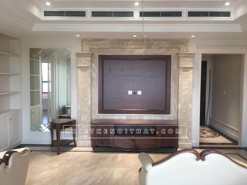 Kệ tivi gỗ óc chó màu socola sang trọng - độc nhất vô nhị Bật mí các mẫu thiết kế kệ tivi phòng khách đẹp tiện nghi nhất