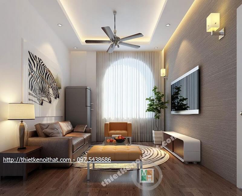 Thiết kế nội thất phòng khách nhỏ hiện đại với nội thất sofa bọc da cao cấp vừa dùng làm nơi tiếp khách vừa là không gian thư giãn của các thành viên trong gia đình Tổng hợp các mẫu thiết kế sofa phòng khách đẹp ấn tượng