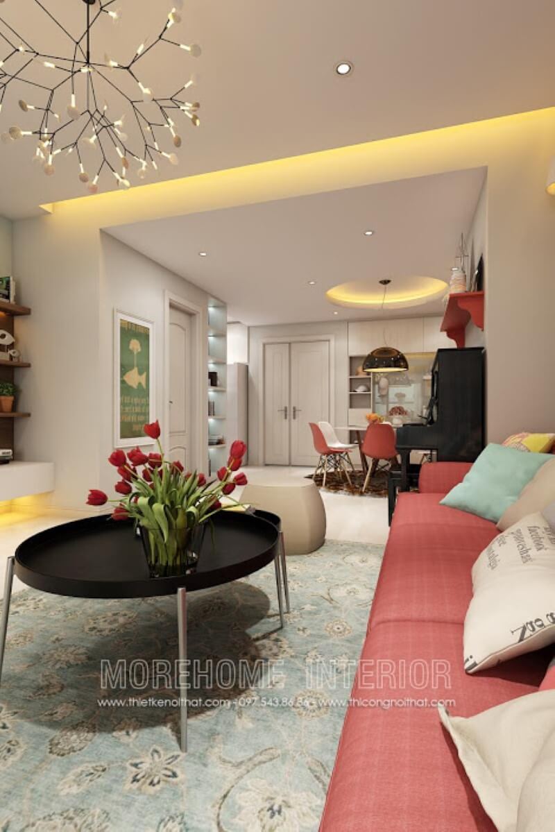 Bàn trà MH-HD025 gỗ công nghiệp trang trí phòng khách chung cư dịu dàng Tham khảo các mẫu thiết kế bàn trà phòng khách sang trọng