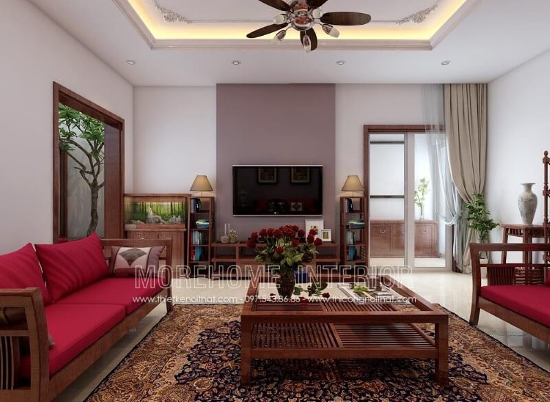 Mẫu bàn trà với lối thiết kế đơn giản thanh thoát mang đến sự nhẹ nhàng cho không gian phòng khách nhà phố Tham khảo các mẫu thiết kế bàn trà phòng khách sang trọng