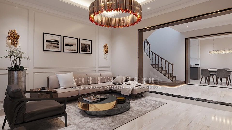 Mẫu sofa bọc nỉ phòng khách hiện đại bằng gỗ tự nhiên cao cấp sang trọng Sofa phòng khách hiện đại đẹp