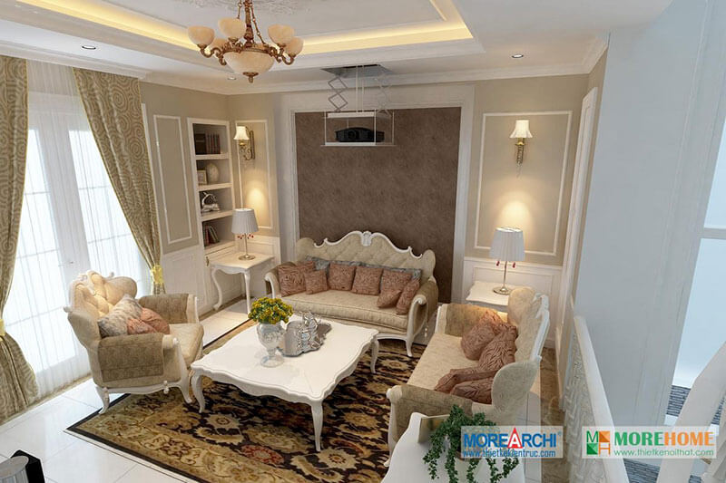 Gợi ý các mẫu bố trí phòng khách tân cổ điển hot nhất