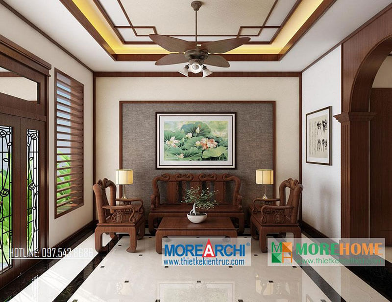Nội thất phòng khách hiện đại gỗ tự nhiên cao cấp và sang trọng