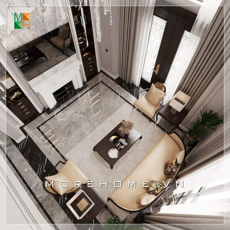 Những mẫu bố trí phòng khách nhà phố đẹp