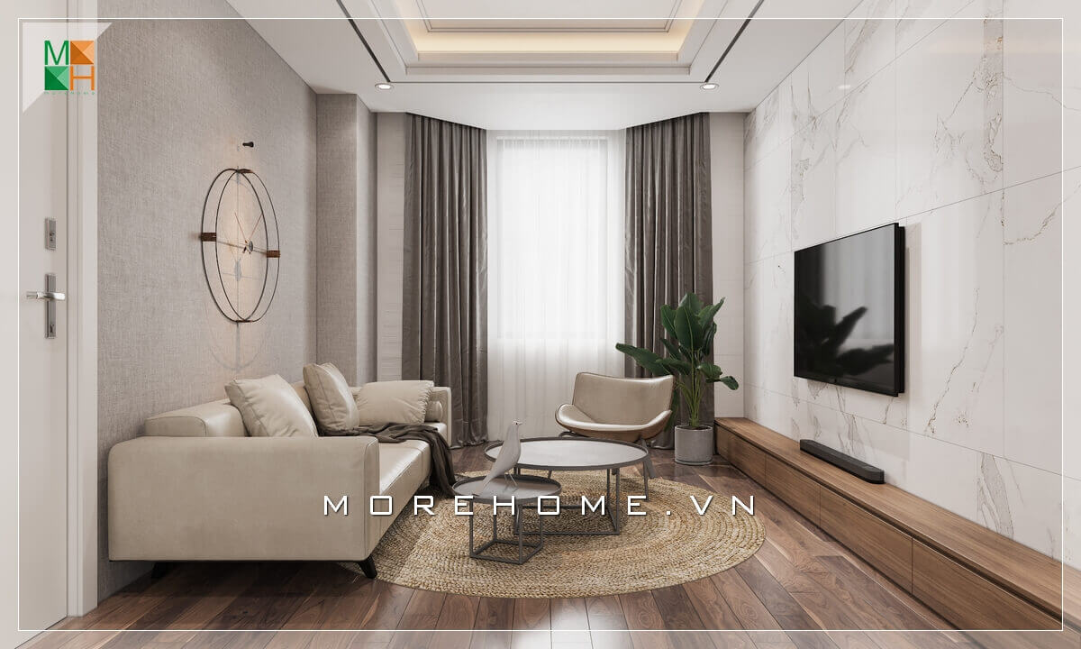 Bộ bàn ghế sofa phòng khách hiện đại tuy khá đơn giản nhưng thiết kế phù hợp với không gian diện tích phòng khách chung cư, nhà phố nhỏ. Những mẫu thiết kế sofa phòng khách hiện đại nhất