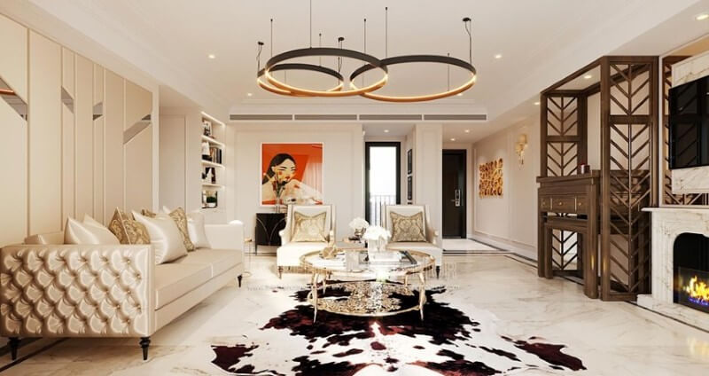 Thiết kế nội thất phòng khách chung cư cao cấp bà tiện nghi Thiết kế phòng khách chung cư cao cấp cho không gian sống hoàn hảo