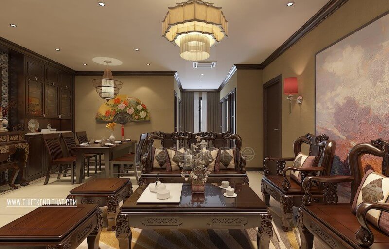 Bộ bàn ghế gỗ lim lào được điêu khắc tinh tế, những đường nét trạm trổ được thợ mộc Morehome đẽo đục kỳ công nhiều ngày từ khối gỗ thô mà tạo nên bộ sản phẩm bàn ghế phòng khách vô cùng đẹp Thiết kế phòng khách chung cư cao cấp cho không gian sống hoàn hảo