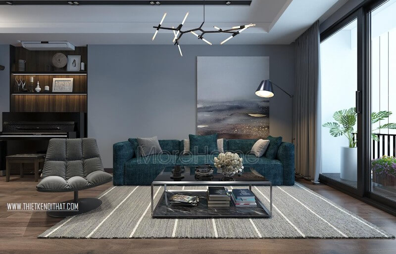 Nội thất hiện đại mang đến diện mạo vô cùng đẹp mắt cho phòng khách căn chung cư Thiết kế phòng khách chung cư cao cấp cho không gian sống hoàn hảo