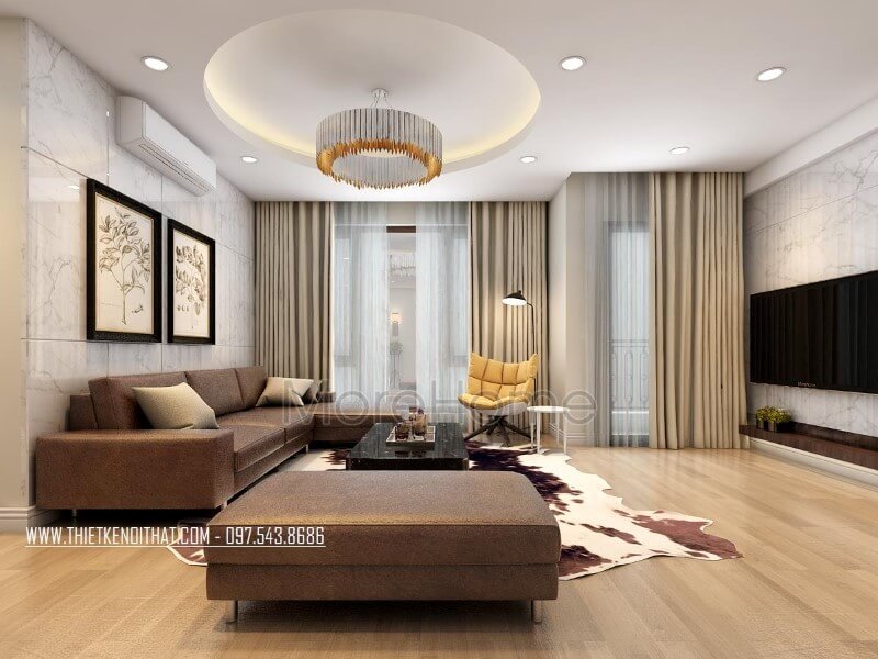 Thay vì thiết kế tường thô đơn sắc theo kiểu truyền thống, kiến trúc sư đã khéo léo thay thế thành các bức tường đá hoa cương thanh thoát, tinh tế, vừa tạo độ phản chiếu vừa phải vừa giúp không gian trở nên cuốn hút, mới lạ và thu hút hơn Danh sách các mẫu thiết kế đá ốp tường phòng khách đẹp