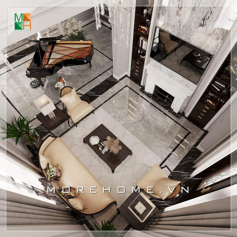 Bộ bàn ghế sofa phòng khách bọc da chân gỗ sang trọng thể hiện sự đẳng cấp cho ngôi nhà có phòng khách rộng. BST các mẫu thiết kế sofa phòng khách ưa chuộng nhất