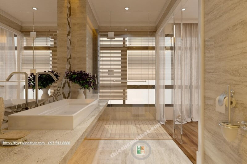 Mẫu thiết kế phòng vệ sinh nhỏ đẹp cho không gian nội thất căn hộ chung cư Thiết kế phòng tắm biệt thự