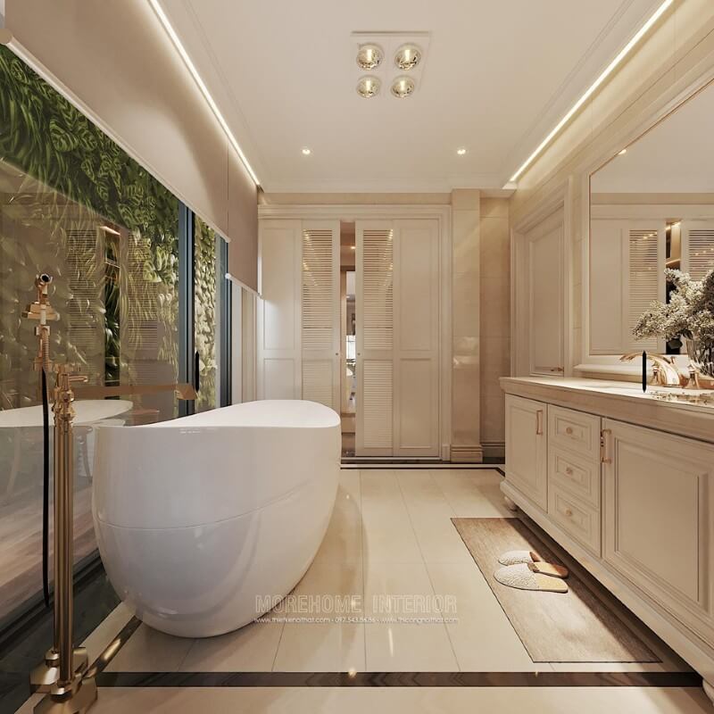 Mẫu thiết kế nội thất phòng tắm sang trọng cho biệt thự Thiết kế phòng tắm biệt thự