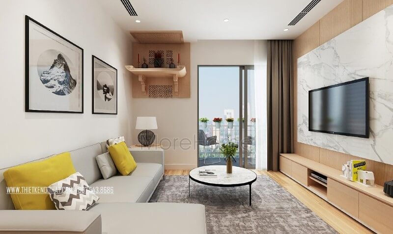 Vách ốp tường đá nhân tạo vân mây được coi là điểm nhấn ấn tượng tạo nên sự tinh tế của khu vực tiếp khách Mẫu đá ốp tường phòng khách đẹp, ấn tượng
