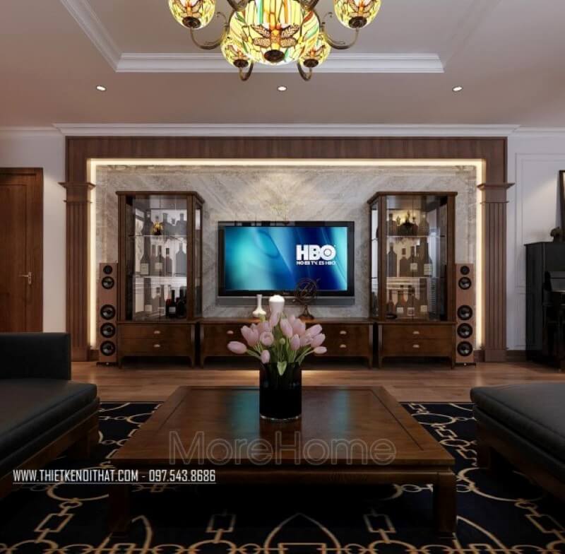 Đá ốp tường cao cấp với tone màu tinh tế được coi như là điểm nhấn độc đáo của không gian tiếp khách chung cư sang trọng Mẫu đá ốp tường phòng khách đẹp, ấn tượng